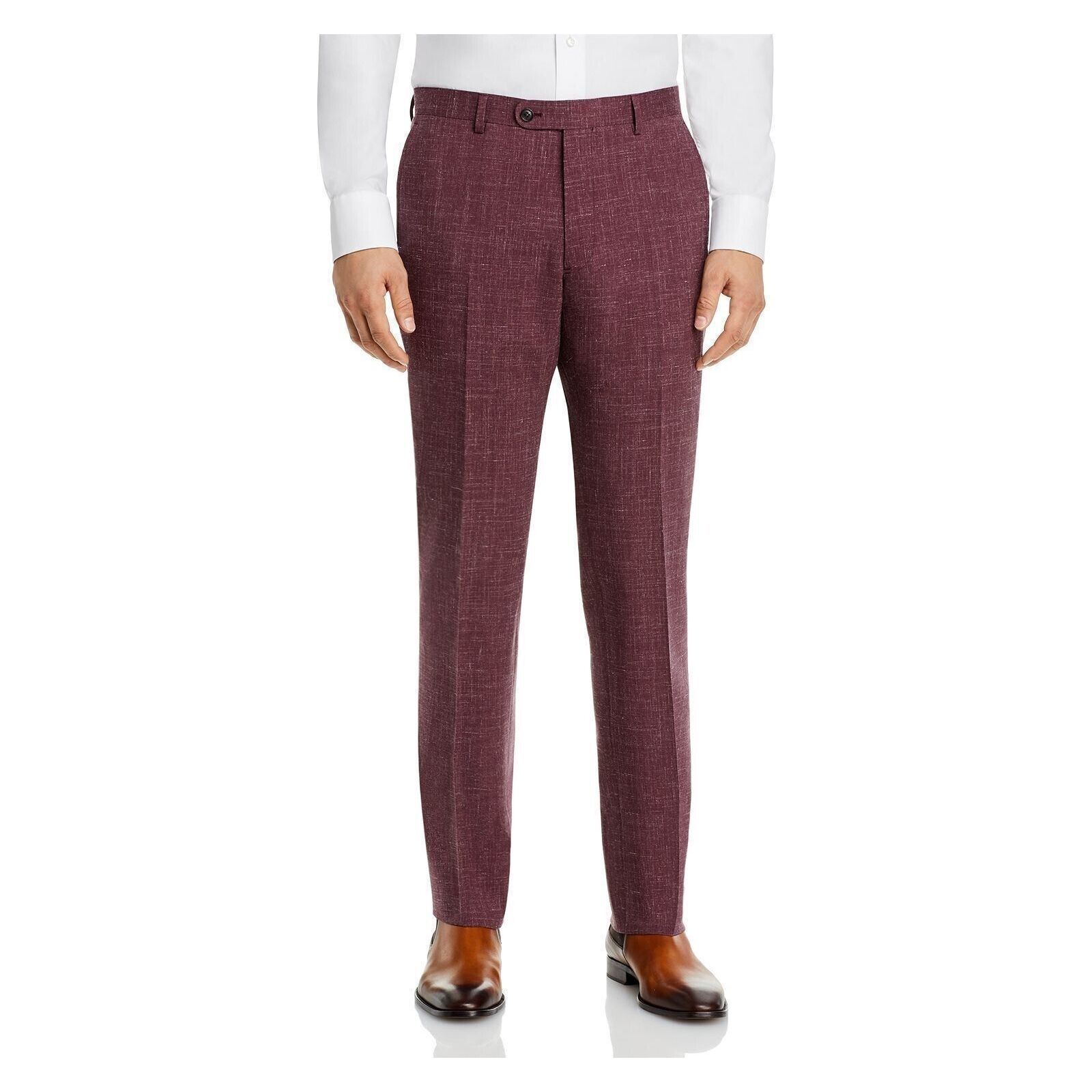 John Varvatos Star Usa Melange Solid Slim Fit Burgundy Pants Size 32